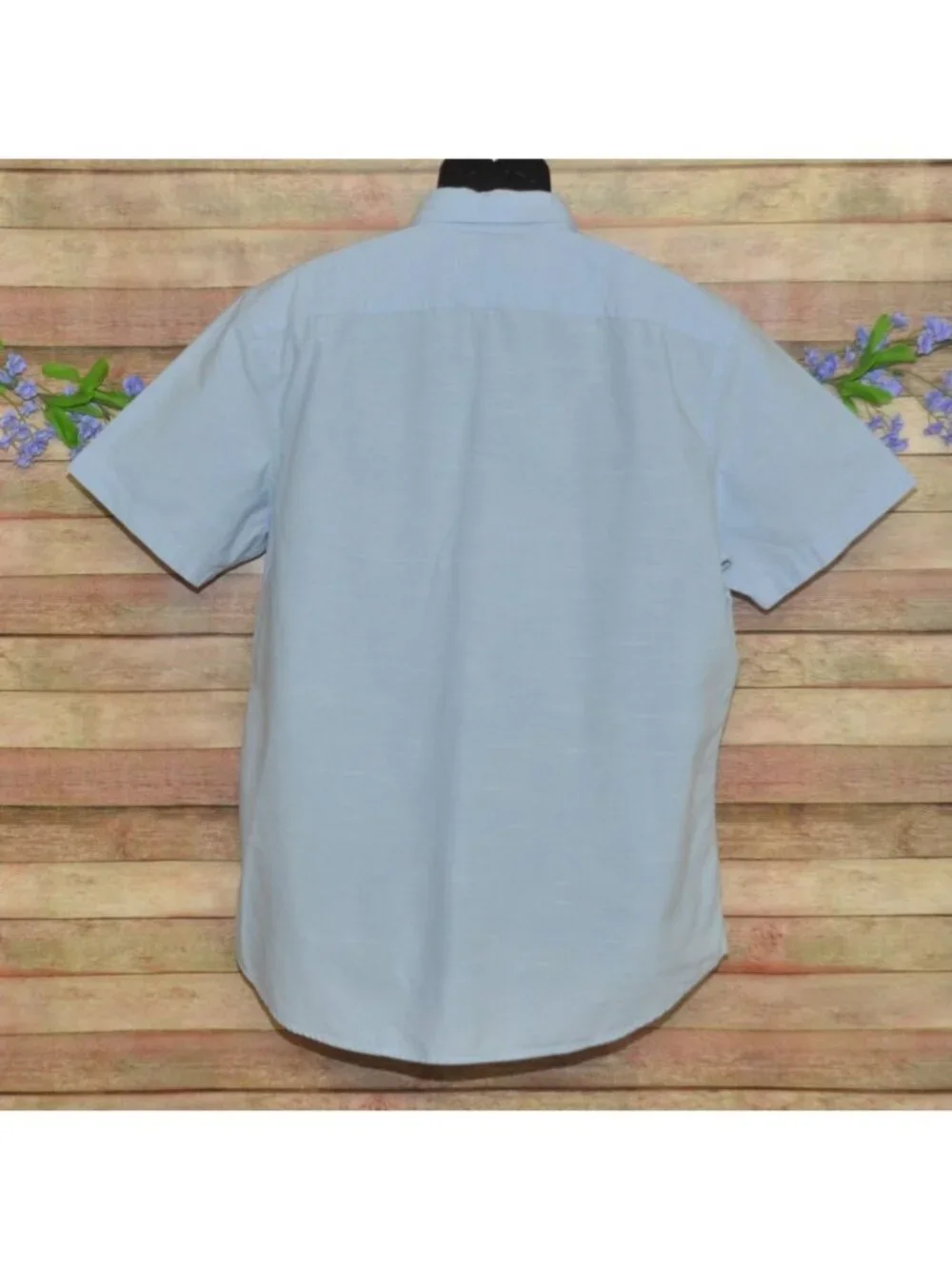 Banana Republic Mens XL Blue Popover Shirt Short Sleeve 100% Cotton Soft Wash